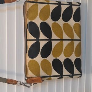 Orla Kiely Stem Check Print "Travel Pouch" model - crossbody approx 7.5 x 10